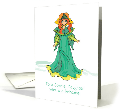 Princess Birthday Sparkly Look Green Dress card (1015963)