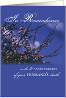 In Remembrance Husbands Death 2nd Anniversary Religious Scripture card