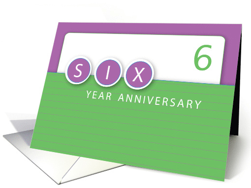 Six Year Employee Anniversary Business Company Congratulations card
