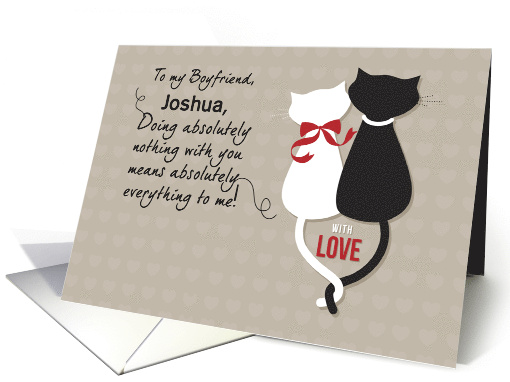 Boyfriend Valentines Day Love Cats Holiday card (1043349)