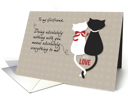 Girlfriend Valentines Day Love Cats card (1043365)