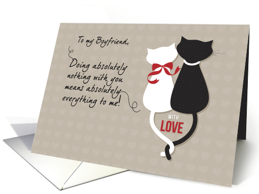 Boyfriend Valentines Day Love Cats card (1043367)