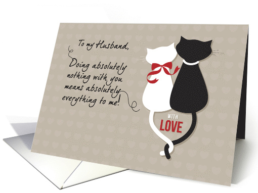 Husband Wedding Anniversary Black and White Cats card (1043373)