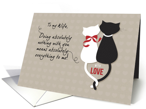 Wife Anniversary Black and White Cats in Love card (1043375)