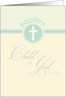Baptism Child of God Yellow and Green card
