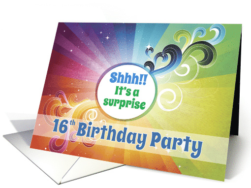 16th Birthday Surprise Party Invitation card (1054321)