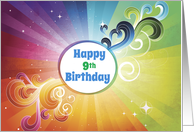 Rainbow 9th Birthday Religious Blessings card