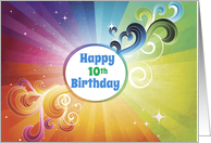 10th Birthday Religious Card Rainbow Blessings card