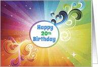 20th Birthday Religious Card Rainbow Blessings card