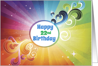 22nd Birthday Religious Card Rainbow Blessings card