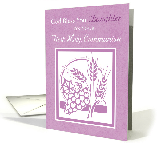 Daughter First Holy Communion Pink card (1054629)