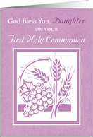 Daughter First Holy Communion Pink card