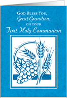 Great Grandson First Holy Communion Blue card