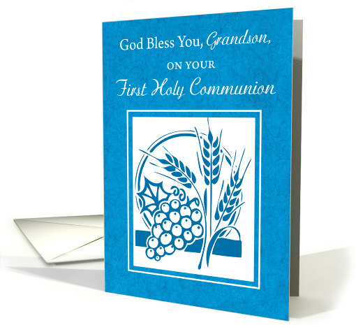 Grandson First Communion Congratulations Grapes Wheat... (1054789)
