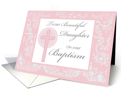 Daughter Baptism Pink Lace card (1055959)