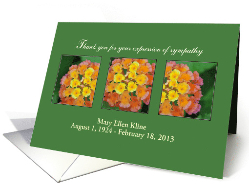 Customizable Thank You for Expression of Sympathy card (1058793)
