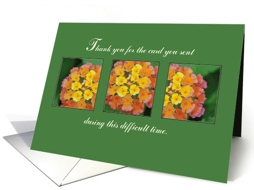 Bereavement Card Thank You Flowers on Green card (1058843)