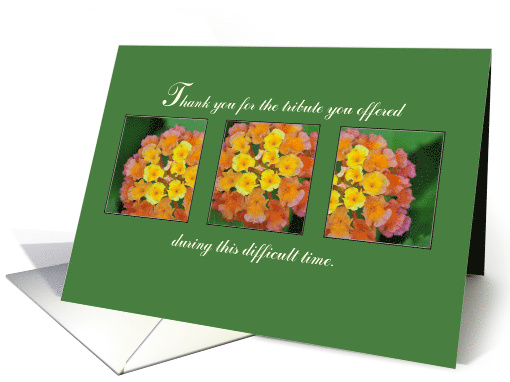 Tribute to Loved One Thank You Funeral Memorial card (1058853)