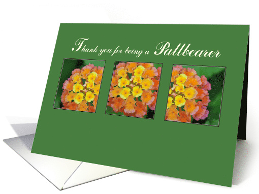 Pallbearer Thank You Funeral Flowers on Green card (1058867)
