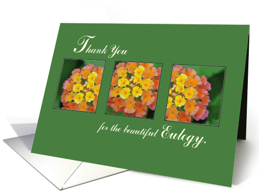 Thank You for Eulogy Flowers on Green card (1058899)