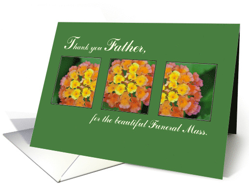 Priest Thank You Father Memorial Funeral Mass Flowers card (1058919)