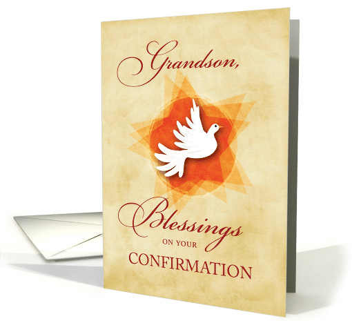 Grandson Confirmations Congratulations and Blessings Dove card