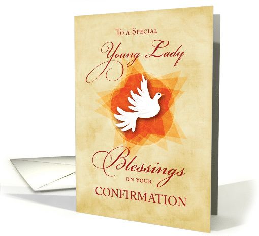 Girl, Lady Confirmation Congratulations and Blessings Dove card