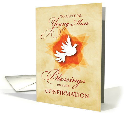 Boy Young Man Confirmation Congratulations and Blessings Dove card