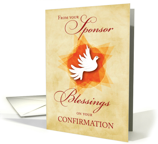 From Sponsor Confirmation Congratulations and Blessings Dove card