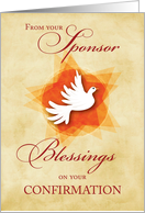 From Sponsor Confirmation Congratulations and Blessings Dove card