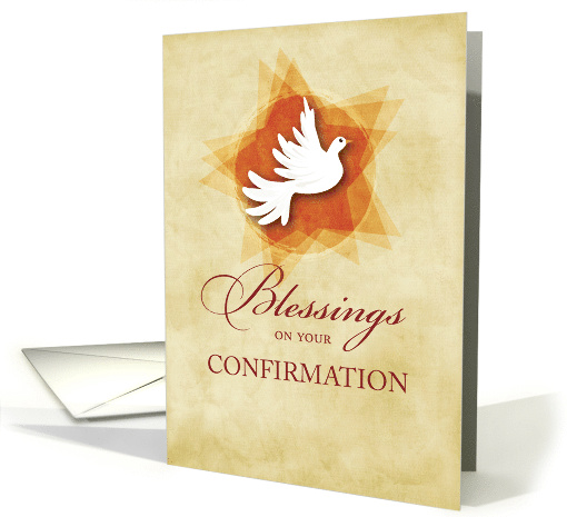 Confirmation Congratulations and Blessings Dove Red card (1059033)