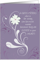 Friend Goodbye Hospice End of Life Heart in Flower card