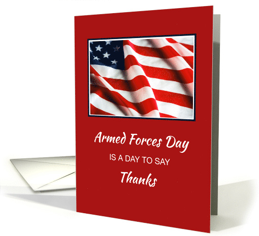 Armed Forces Day American Flag Thanks on Red card (1074380)