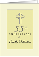 Priest 55th Anniversary of Ordination Yellow with Cross card