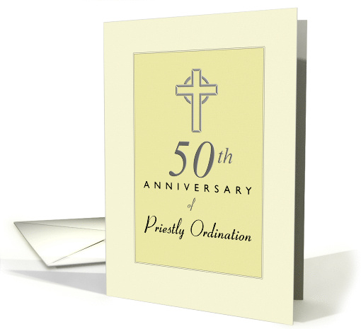 Priest 50th Anniversary Of Ordination Yellow With Cross Card 1086386