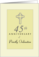Priest 45th Anniversary of Ordination Yellow with Cross card