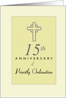 Priest 15th Anniversary of Ordination Yellow with Cross card