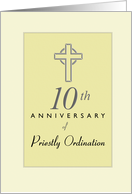 Priest 10th Anniversary of Ordination Yellow with Cross card