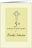 Priest 5th Anniversary of Ordination Yellow with Cross card