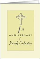 Priest 1st Anniversary of Ordination Yellow with Cross card