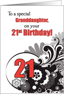 Granddaughter 21st Birthday Religious Swirls card