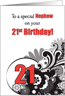 Nephew 21st Birthday Religious Swirls card