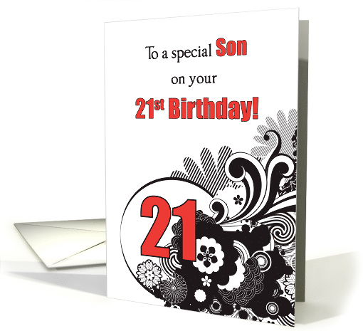 Son 21st Birthday Religious Swirls card (1097808)