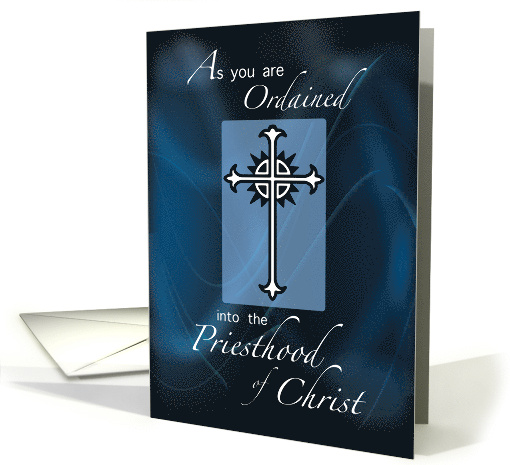 Ordination to Priesthood Cross Catholic Priest Congratulations card