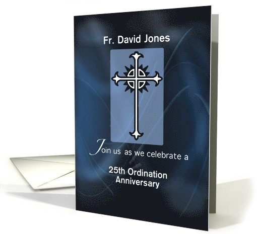 Personalize Name and Year 25th Ordination Anniversary of Priest card