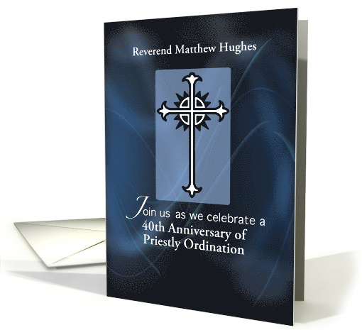 Invitation Personalize Name and Year 40th Anniversary of Priest card