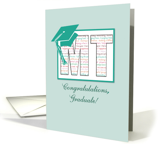 Massage Therapy Graduation Congratulations MT with Cap card (1110332)