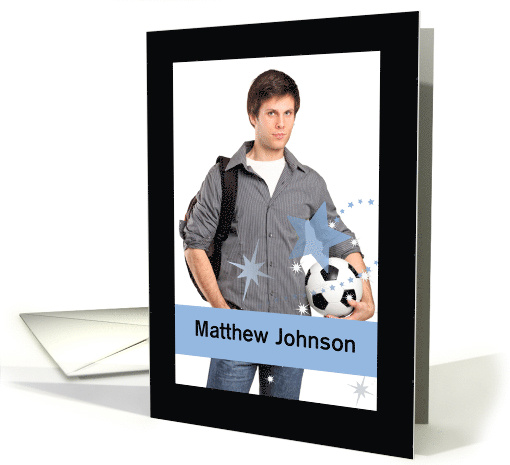 Custom Photo Card and Name Graduation Congratulations Guy card