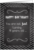 91st Birthday Chalkboard Look card