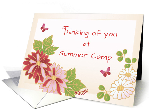 Thinking of You at Summer Camp Flowers Butterfly card (1131586)